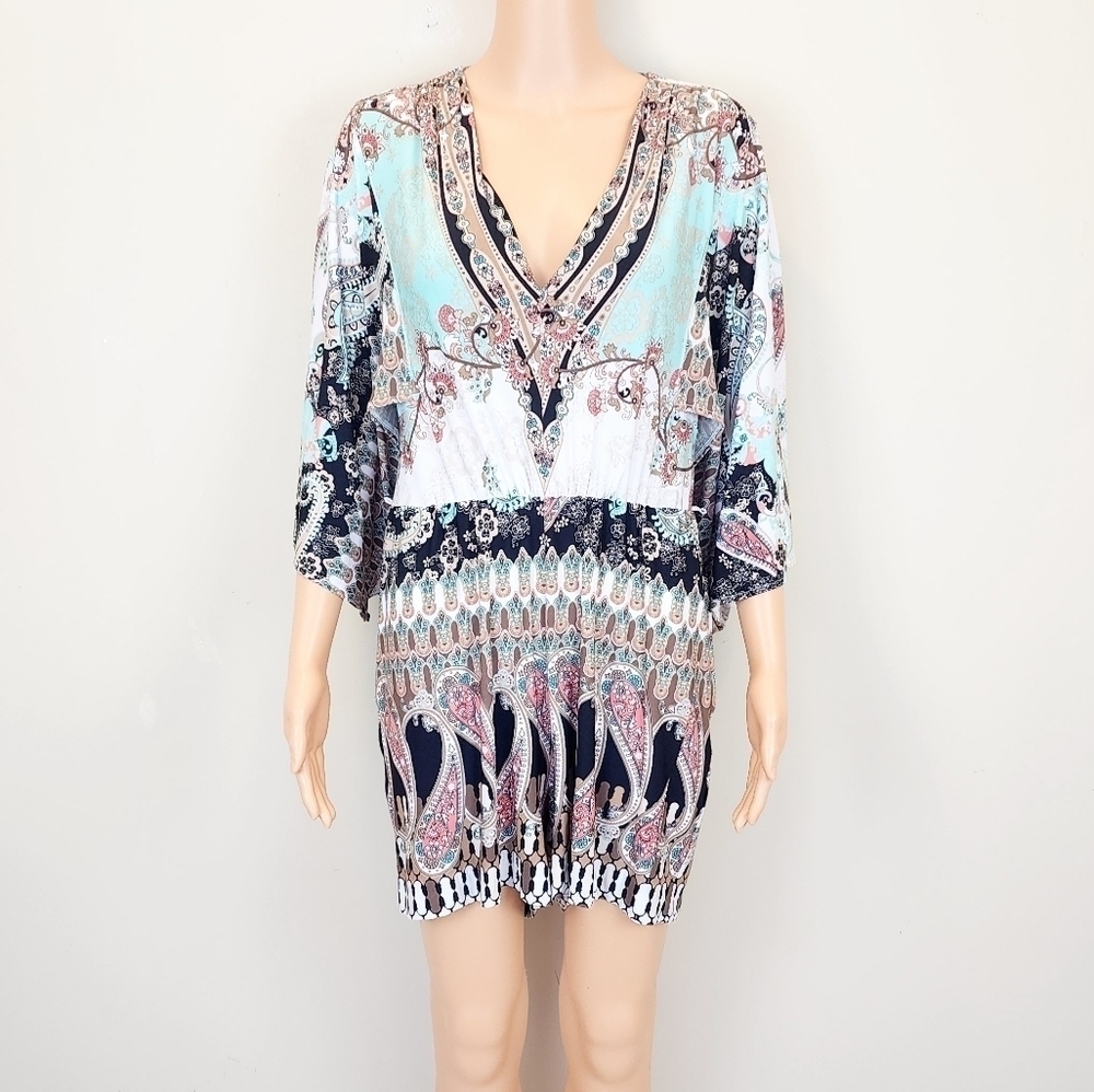 New York & Company 3/4 Sleeve Romper